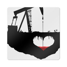 Магнит виниловый Квадрат с принтом Сердце земли в Петрозаводске, полимерный материал с магнитным слоем | размер 9*9 см, закругленные углы | газ | нефть