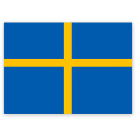 Поздравительная открытка с принтом Флаг Швеции в Петрозаводске, 100% бумага | плотность бумаги 280 г/м2, матовая, на обратной стороне линовка и место для марки
 | flag | sverige | sweden | флаг | швеция