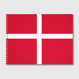 Альбом для рисования с принтом Флаг Дании в Петрозаводске, 100% бумага
 | матовая бумага, плотность 200 мг. | Тематика изображения на принте: danmark | denmark | flag | дания | флаг