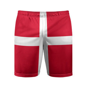 Мужские шорты 3D спортивные с принтом Флаг Дании в Петрозаводске,  |  | Тематика изображения на принте: danmark | denmark | flag | дания | флаг