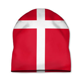 Шапка 3D с принтом Флаг Дании в Петрозаводске, 100% полиэстер | универсальный размер, печать по всей поверхности изделия | Тематика изображения на принте: danmark | denmark | flag | дания | флаг
