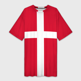 Платье-футболка 3D с принтом Флаг Дании в Петрозаводске,  |  | danmark | denmark | flag | дания | флаг