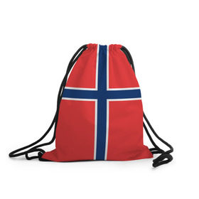 Рюкзак-мешок 3D с принтом Флаг Норвегии в Петрозаводске, 100% полиэстер | плотность ткани — 200 г/м2, размер — 35 х 45 см; лямки — толстые шнурки, застежка на шнуровке, без карманов и подкладки | Тематика изображения на принте: flag | norge | norway | норвегия | флаг