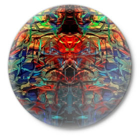 Значок с принтом psychedelic в Петрозаводске,  металл | круглая форма, металлическая застежка в виде булавки | abstraction | color | spray | абстракция | волны | краска | краски | линии | оптические | полосы | разводы | узоры | фрактал | цветные