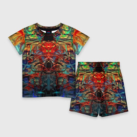 Детский костюм с шортами 3D с принтом psychedelic в Петрозаводске,  |  | Тематика изображения на принте: abstraction | color | spray | абстракция | волны | краска | краски | линии | оптические | полосы | разводы | узоры | фрактал | цветные