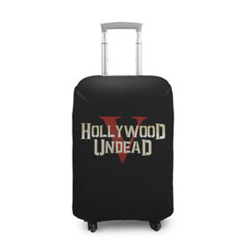 Чехол для чемодана 3D с принтом Hollywood Undead в Петрозаводске, 86% полиэфир, 14% спандекс | двустороннее нанесение принта, прорези для ручек и колес | five | hollywood undead | v