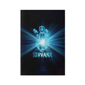 Обложка для паспорта матовая кожа с принтом Группа Nirvana в Петрозаводске, натуральная матовая кожа | размер 19,3 х 13,7 см; прозрачные пластиковые крепления | Тематика изображения на принте: kurt cobain | nirvana | вечная память | гитара | гранж | кумир | курт кобейн | лучи | микрофон | музыкант | надпись | нирвана | певец | рок | свет