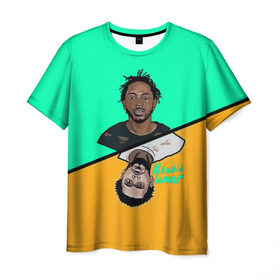 Мужская футболка 3D с принтом Kendrick Lamar в Петрозаводске, 100% полиэфир | прямой крой, круглый вырез горловины, длина до линии бедер | k dot | kendrick lamar | дакворт | двуликий | карта | картинка | кендрик | король | король хип хопа | ламар | лицо | музыкант | певец | репер | рисунок | хип хоп