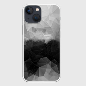 Чехол для iPhone 13 mini с принтом Polygon gray в Петрозаводске,  |  | abstraction | polygon | абстракция | грань | краски | кубик | кубики | линии | мозаика | ребро | текстура | узор