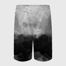 Детские спортивные шорты 3D с принтом Polygon gray в Петрозаводске,  100% полиэстер
 | пояс оформлен широкой мягкой резинкой, ткань тянется
 | abstraction | polygon | абстракция | грань | краски | кубик | кубики | линии | мозаика | ребро | текстура | узор