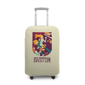Чехол для чемодана 3D с принтом Led Zeppelin Art в Петрозаводске, 86% полиэфир, 14% спандекс | двустороннее нанесение принта, прорези для ручек и колес | poster