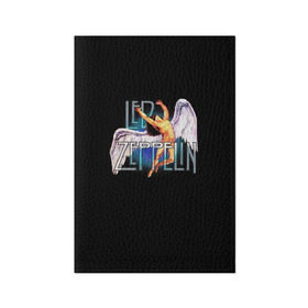 Обложка для паспорта матовая кожа с принтом Led Zeppelin Angel в Петрозаводске, натуральная матовая кожа | размер 19,3 х 13,7 см; прозрачные пластиковые крепления | Тематика изображения на принте: рок