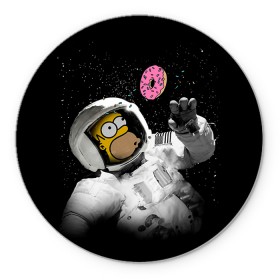 Коврик круглый с принтом Space Homer в Петрозаводске, резина и полиэстер | круглая форма, изображение наносится на всю лицевую часть | homer | simpsons | гомер | симпсон | симпсоны