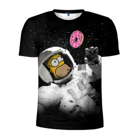 Мужская футболка 3D спортивная с принтом Space Homer в Петрозаводске, 100% полиэстер с улучшенными характеристиками | приталенный силуэт, круглая горловина, широкие плечи, сужается к линии бедра | homer | simpsons | гомер | симпсон | симпсоны
