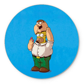 Коврик круглый с принтом Homer Dad в Петрозаводске, резина и полиэстер | круглая форма, изображение наносится на всю лицевую часть | simpsons | гомер | симпсоны