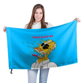 Флаг 3D с принтом TRASHER в Петрозаводске, 100% полиэстер | плотность ткани — 95 г/м2, размер — 67 х 109 см. Принт наносится с одной стороны | homer | simpsons | гомер | симпсон | симпсоны