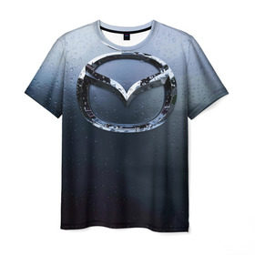 Мужская футболка 3D с принтом Мазда Дождь в Петрозаводске, 100% полиэфир | прямой крой, круглый вырез горловины, длина до линии бедер | Тематика изображения на принте: mazda | мазда