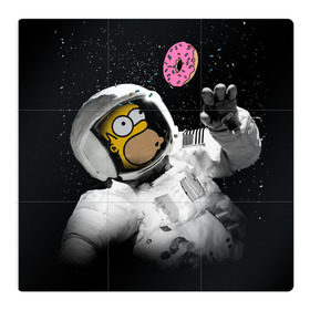 Магнитный плакат 3Х3 с принтом Гомер в космосе в Петрозаводске, Полимерный материал с магнитным слоем | 9 деталей размером 9*9 см | Тематика изображения на принте: simpsons | гомер | симпсоны