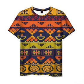 Мужская футболка 3D с принтом Африканские символы в Петрозаводске, 100% полиэфир | прямой крой, круглый вырез горловины, длина до линии бедер | africa | pattern | африка | африканские мотивы | народы африки | национальная одежда | переплетение нитей | ткани | узор | этнический узор