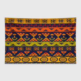 Флаг-баннер с принтом Африканские символы в Петрозаводске, 100% полиэстер | размер 67 х 109 см, плотность ткани — 95 г/м2; по краям флага есть четыре люверса для крепления | africa | pattern | африка | африканские мотивы | народы африки | национальная одежда | переплетение нитей | ткани | узор | этнический узор