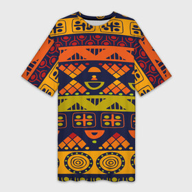 Платье-футболка 3D с принтом Африканские символы в Петрозаводске,  |  | africa | pattern | африка | африканские мотивы | народы африки | национальная одежда | переплетение нитей | ткани | узор | этнический узор