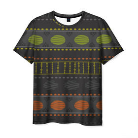 Мужская футболка 3D с принтом Стильный узор в Петрозаводске, 100% полиэфир | прямой крой, круглый вырез горловины, длина до линии бедер | africa | pattern | африка | африканские мотивы | народы африки | национальная одежда | переплетение нитей | ткани | узор | этнический узор