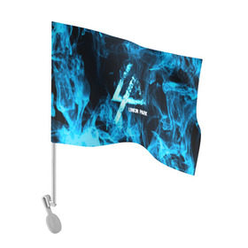 Флаг для автомобиля с принтом Linkin Park синий дым в Петрозаводске, 100% полиэстер | Размер: 30*21 см | альтернативный рок | линкин парк