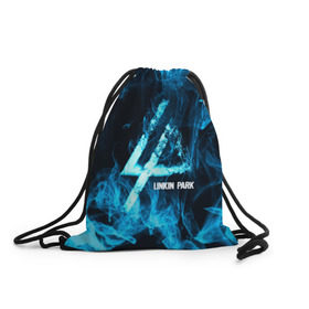 Рюкзак-мешок 3D с принтом Linkin Park синий дым в Петрозаводске, 100% полиэстер | плотность ткани — 200 г/м2, размер — 35 х 45 см; лямки — толстые шнурки, застежка на шнуровке, без карманов и подкладки | альтернативный рок | линкин парк