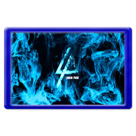 Магнит 45*70 с принтом Linkin Park синий дым в Петрозаводске, Пластик | Размер: 78*52 мм; Размер печати: 70*45 | Тематика изображения на принте: альтернативный рок | линкин парк