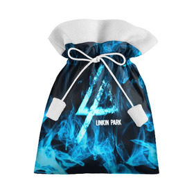Подарочный 3D мешок с принтом Linkin Park синий дым в Петрозаводске, 100% полиэстер | Размер: 29*39 см | Тематика изображения на принте: альтернативный рок | линкин парк