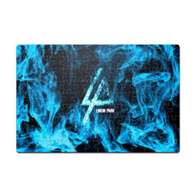 Пазл магнитный 126 элементов с принтом Linkin Park синий дым в Петрозаводске, полимерный материал с магнитным слоем | 126 деталей, размер изделия —  180*270 мм | альтернативный рок | линкин парк