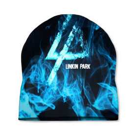 Шапка 3D с принтом Linkin Park синий дым в Петрозаводске, 100% полиэстер | универсальный размер, печать по всей поверхности изделия | альтернативный рок | линкин парк