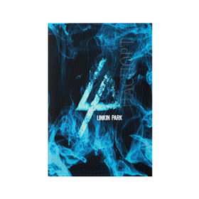 Обложка для паспорта матовая кожа с принтом Linkin Park синий дым в Петрозаводске, натуральная матовая кожа | размер 19,3 х 13,7 см; прозрачные пластиковые крепления | альтернативный рок | линкин парк