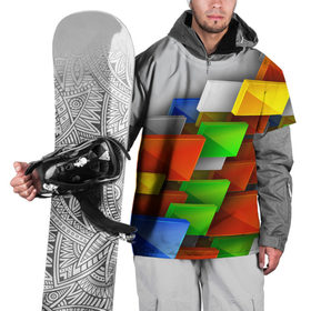 Накидка на куртку 3D с принтом Абстрактные фигуры в Петрозаводске, 100% полиэстер |  | грань | краски | кубик | кубики | линии | мозаика | разноцветные кубы | ребро | текстура | тени | узор