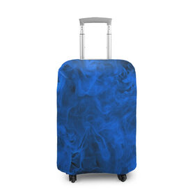 Чехол для чемодана 3D с принтом Синий дым в Петрозаводске, 86% полиэфир, 14% спандекс | двустороннее нанесение принта, прорези для ручек и колес | fire | flame | in fire | smoke | в огне | дым | огненный | огонь | текстуры