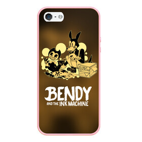 Чехол для iPhone 5/5S матовый с принтом Bendy and the ink machine (3D) в Петрозаводске, Силикон | Область печати: задняя сторона чехла, без боковых панелей | Тематика изображения на принте: bendy | horror | ink | machine