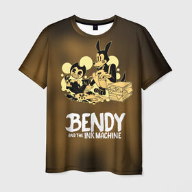 Мужская футболка 3D с принтом Bendy and the ink machine в Петрозаводске, 100% полиэфир | прямой крой, круглый вырез горловины, длина до линии бедер | bendy | horror | ink | machine