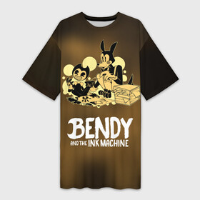 Платье-футболка 3D с принтом Bendy and the ink machine (3D) в Петрозаводске,  |  | bendy | horror | ink | machine