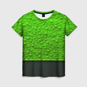 Женская футболка 3D с принтом Кислотные пузыри в Петрозаводске, 100% полиэфир ( синтетическое хлопкоподобное полотно) | прямой крой, круглый вырез горловины, длина до линии бедер | абстракция | кислота | кислотные пузыри | пузыри | текстуры