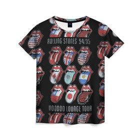 Женская футболка 3D с принтом The Rolling Stones в Петрозаводске, 100% полиэфир ( синтетическое хлопкоподобное полотно) | прямой крой, круглый вырез горловины, длина до линии бедер | англия | аргентина | блюз рок | канада | мик джаггер | музыка | песни | психоделический рок | ритм н блюз | рок | рок н ролл | ролинг | рот | стоун | стоунз | сша | флаг | язык | япония