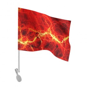 Флаг для автомобиля с принтом Огненные молнии в Петрозаводске, 100% полиэстер | Размер: 30*21 см | абстракции | арт | молния | огонь | полосы | узорыpattern