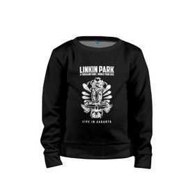 Детский свитшот хлопок с принтом Linkin Park две эмблемы в Петрозаводске, 100% хлопок | круглый вырез горловины, эластичные манжеты, пояс и воротник | 
