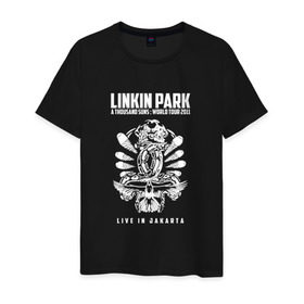 Мужская футболка хлопок с принтом Linkin Park две эмблемы в Петрозаводске, 100% хлопок | прямой крой, круглый вырез горловины, длина до линии бедер, слегка спущенное плечо. | 