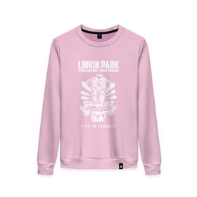 Женский свитшот хлопок с принтом Linkin Park две эмблемы в Петрозаводске, 100% хлопок | прямой крой, круглый вырез, на манжетах и по низу широкая трикотажная резинка  | 