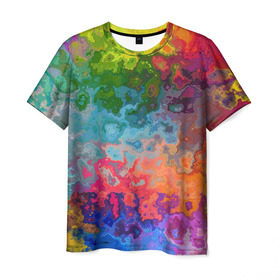 Мужская футболка 3D с принтом Цветная текстура 6 в Петрозаводске, 100% полиэфир | прямой крой, круглый вырез горловины, длина до линии бедер | текстура | узор | цветной
