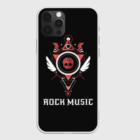 Чехол для iPhone 12 Pro Max с принтом Rock Music в Петрозаводске, Силикон |  | знаки | красный | музыка | рок | череп | черный