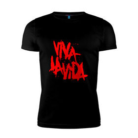 Мужская футболка премиум с принтом Viva La Vida в Петрозаводске, 92% хлопок, 8% лайкра | приталенный силуэт, круглый вырез ворота, длина до линии бедра, короткий рукав | coldplay