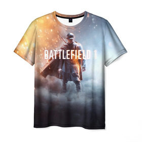 Мужская футболка 3D с принтом Battlefield One в Петрозаводске, 100% полиэфир | прямой крой, круглый вырез горловины, длина до линии бедер | battlefield 1 | battlefield one | dice | ea | electronic arts | frostbite | tm | батлфилд 1