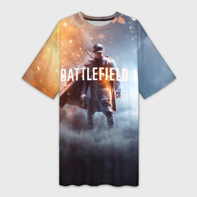 Платье-футболка 3D с принтом Battlefield One в Петрозаводске,  |  | battlefield 1 | battlefield one | dice | ea | electronic arts | frostbite | tm | батлфилд 1