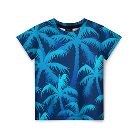 Детская футболка 3D с принтом Пальмы в Петрозаводске, 100% гипоаллергенный полиэфир | прямой крой, круглый вырез горловины, длина до линии бедер, чуть спущенное плечо, ткань немного тянется | summer | лес | пальмы | природа